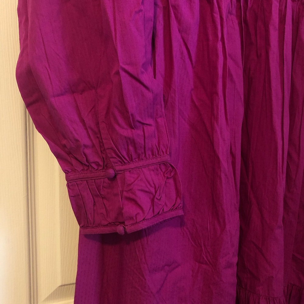 Anthropologie Magenta Tiered Midi Dress - Picture 6 of 7